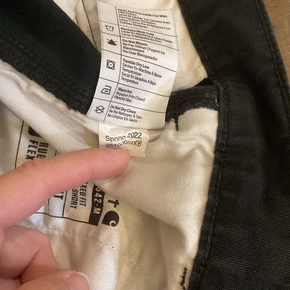 Carhartt 42 Rugged Flex Relaxed Fit Canvas Cargo Work Shortss Black 103542 - Picture 9 of 10
